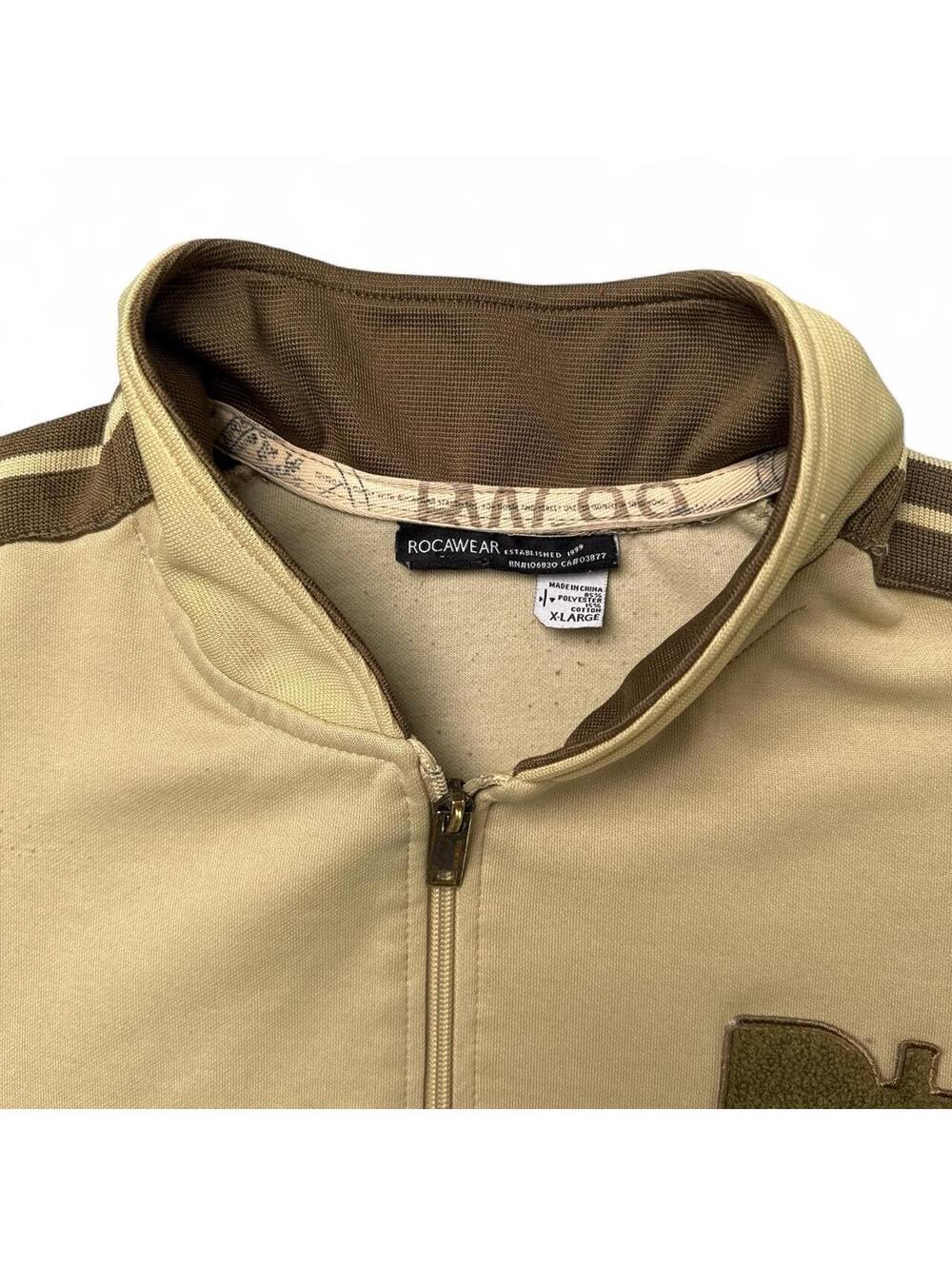 Y2K Rocawear 00s Zip Up Beige Grunge Jacket - Picture 8 of 8